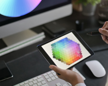 a person holding a tablet